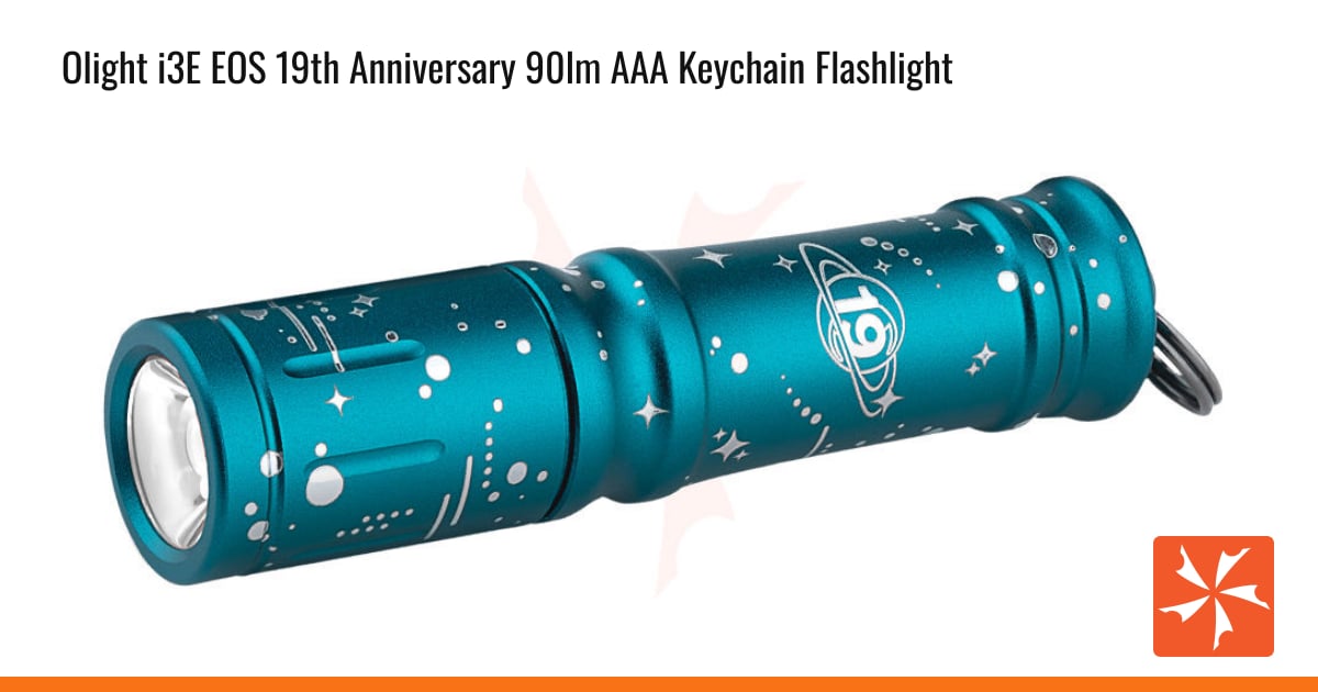 olight 90 lumens i3e eos pmma tir lens aaa flashlight Lumens, Keychain Flashlight, Carnival Confetti action EDC keychain flashlight delivers 90 lumens of surprisingly bright light from just ONE AAA battery (included GreenMax battery) Olight i3E EOS 19th Anniversary
