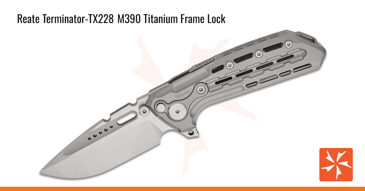 Button Head Terminator Reate Knives Terminator-TX228 Button Frame Lock Flipper Knife 3.78 ...